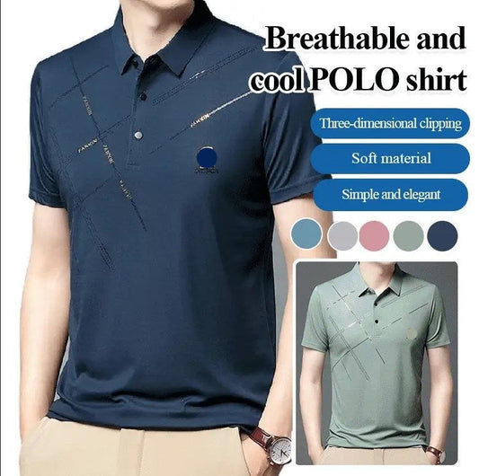 Мъжка риза, изработена от еластична ледена коприна