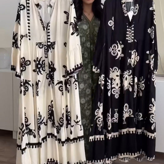 💕Подгъва Ruffle жените свободни Midi рокли