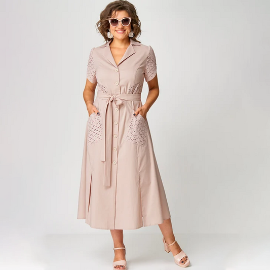 Дамски ежедневни рокли с V-образно деколте и вратовръзка!