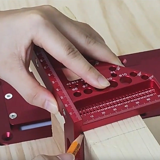 🔧 Професионален Алуминиев Дърводелски Ъгломер 3-в-1 – Точни Измервания, Маркиране и Пробиване ✨