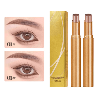 Трицветен сенки-стик за очи 3 в 1 – перлен и матов ефект, дълготраен без размазване (1+1 безплатно)