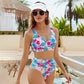 🌞 S-2XL 🏖️ Дамски моден многоцветен печатан бански от 3 части 👙