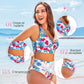 🌞 S-2XL 🏖️ Дамски моден многоцветен печатан бански от 3 части 👙