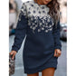 Long-Sleeved Floral Sweatshirt Dress