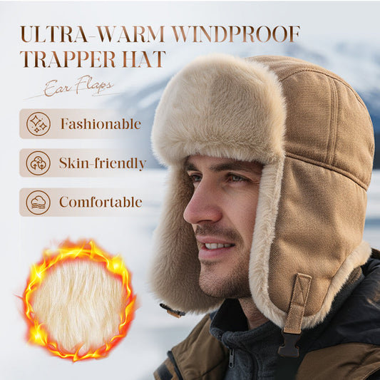 Ултра топла ветроустойчива шапка тип „Трапер“ с наушници за ушите