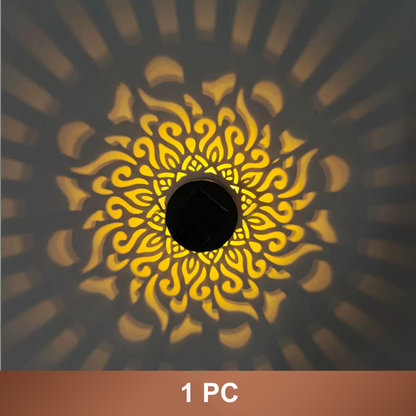 【✨1 + 1 безплатно】Слънчева мандала лампа за градината и терасата – 2 в 1: лампа за пода и стената