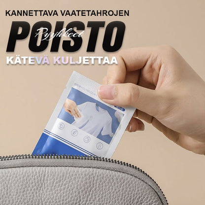 🎒 Преносими кърпички за премахване на петна от дрехи 💖 – бързо премахване на петна навсякъде и по всяко време | В индивидуална опаковка, готови за пътуване – премахват петна от кафе, вино, мазнини и грим 🧼✨