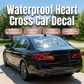Glitter Heart Cross Car Decal Sticker