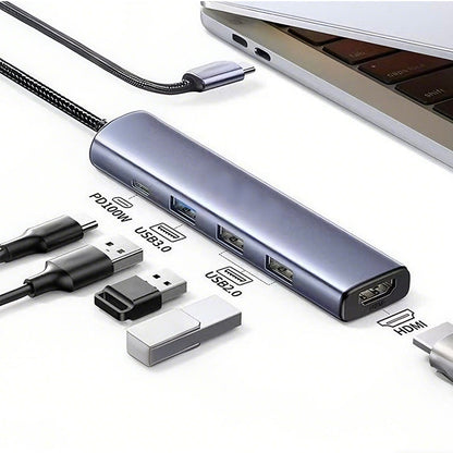 Преносим 5-в-1 USB-C хъб с 4K HDMI изход