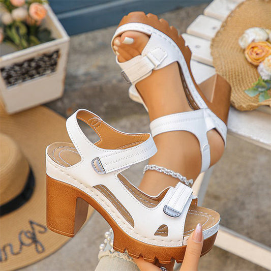 👡 Дамски летни сандали с платформа и една каишка EU（35-43）👩