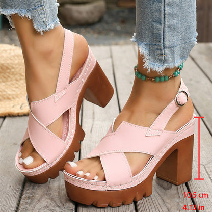 👡Дамски сандали с платформа и кръстосани ремъци✨