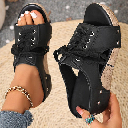 👡Дамски сандали с отворен пръст и платформа на клин - удобни, ласкави и лесни за обуване✨