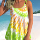 Дамски комплект бански с преливащ дъгов принт