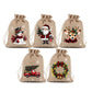 🎅 50% OFF NOW! 🎄 Christmas Drawstring Gift Bags – Santa, Snowman & Reindeer Prints, Reusable Holiday Treat Bags for Gifting & Party Favours